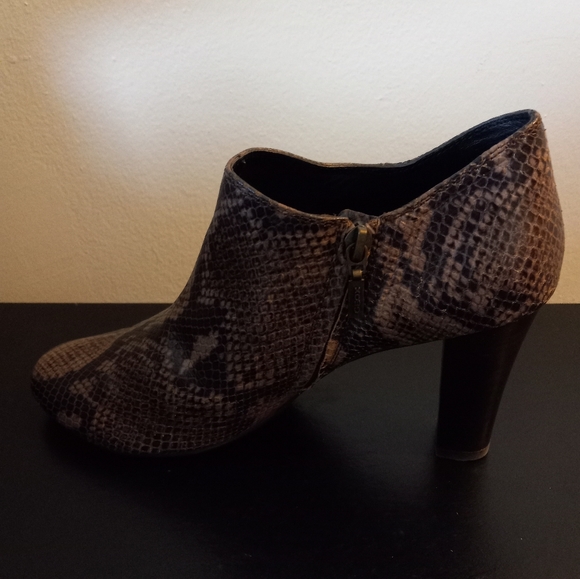 Geox Respira Leather Faux Snakeskin Bootie - Picture 3 of 11